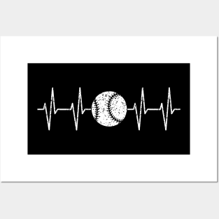 Baseball Heartbeat, Love Baseball Mom Fan Gift Posters and Art